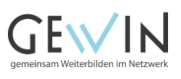 Logo GEWIN mit dem claim: gemeinsam Weiterbilden im Netzwerk